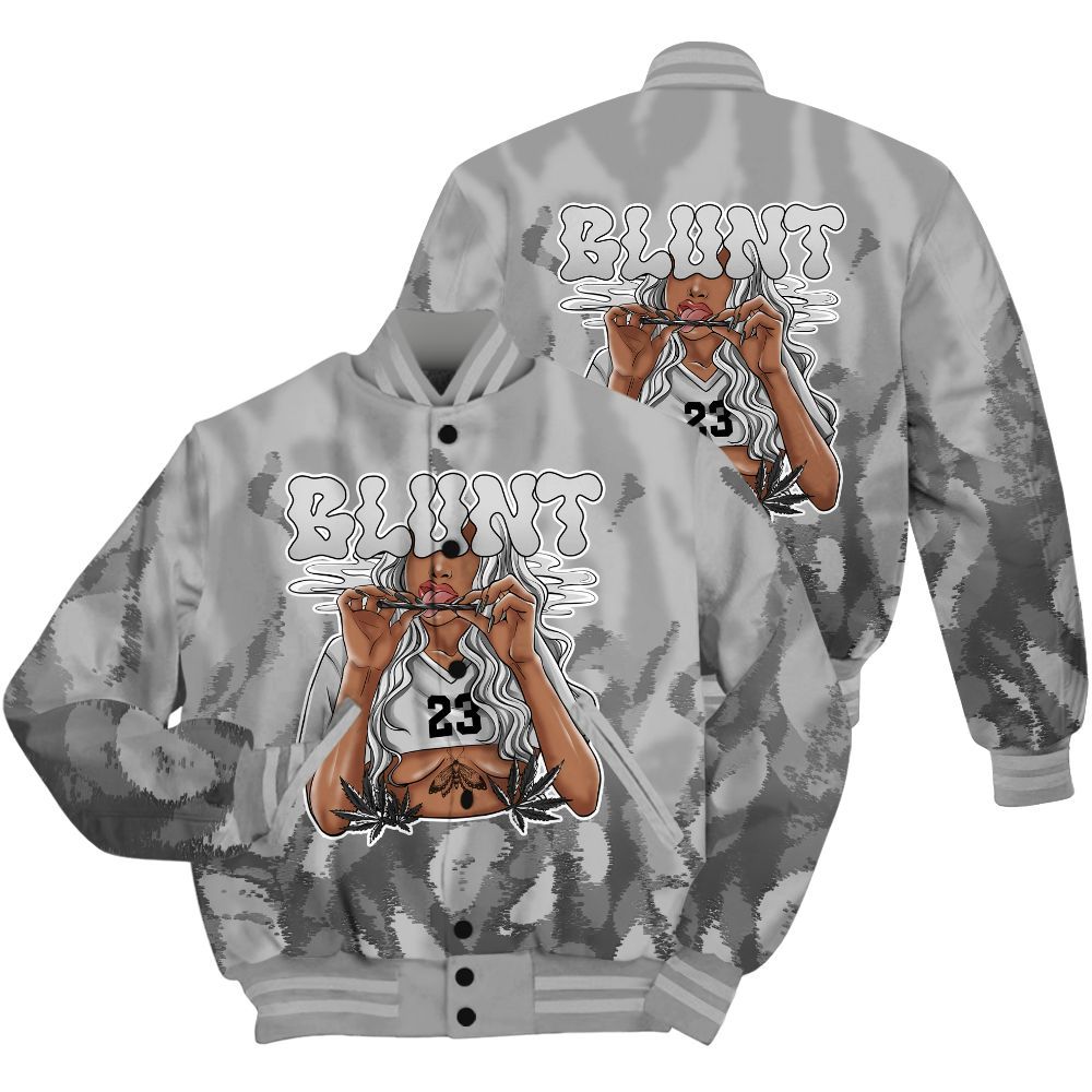 Varsity Jacket To Match Black Wolf Grey 12s Shirt - Bluntz Burnz All Over Print
