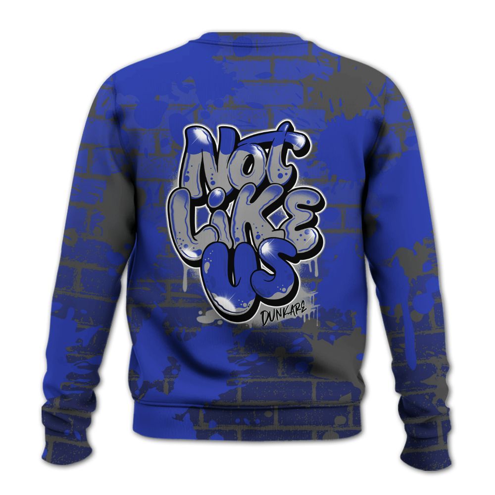 Sweatshirt To Match Air Max Plus Black Racer Blue - None Like Us Graphic Brick Art All Over Print