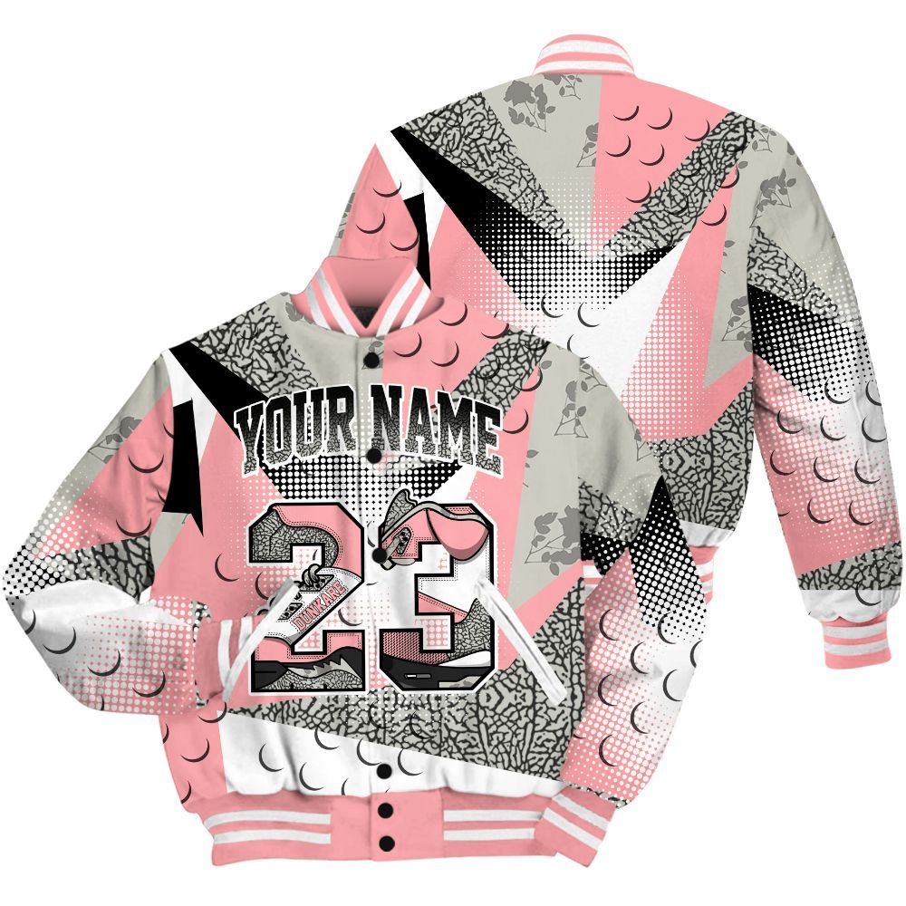 Varsity Jacket To Match Retro Wings 3s Shirt, Poly Custom Name Number 23 5s All Over Print
