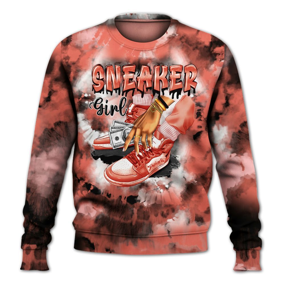 Sweatshirt To Match Low OG PSG 1s - SNEAKER Girl Money Drip Tie Dye All Over Print