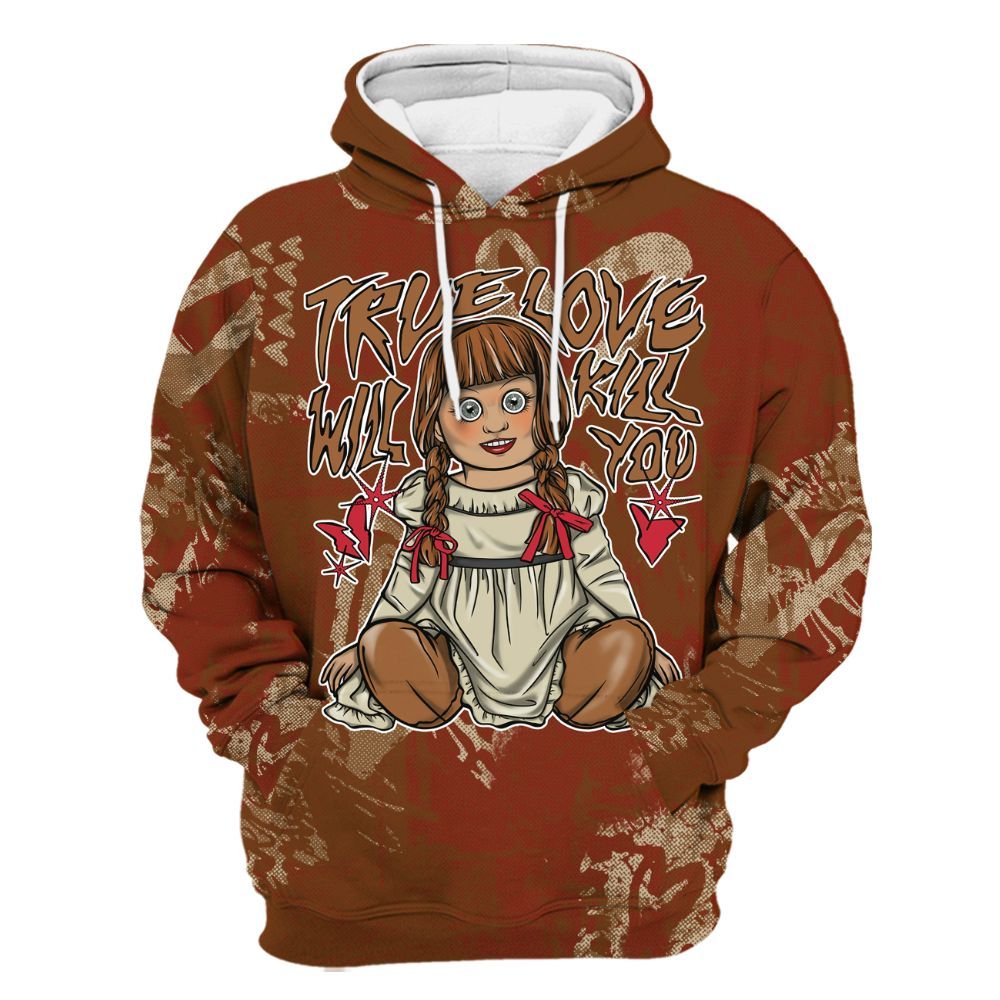 Hoodie To Match Archaeo Brown 5s - Genuine Loves Bear Heart Grunge All Over Print