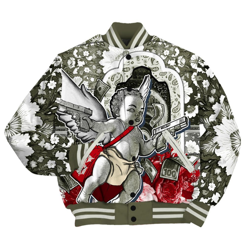 Varsity Jacket To Match Travis Scott Low OG Medium Olive 1s - Angel Money Bag All Over Print