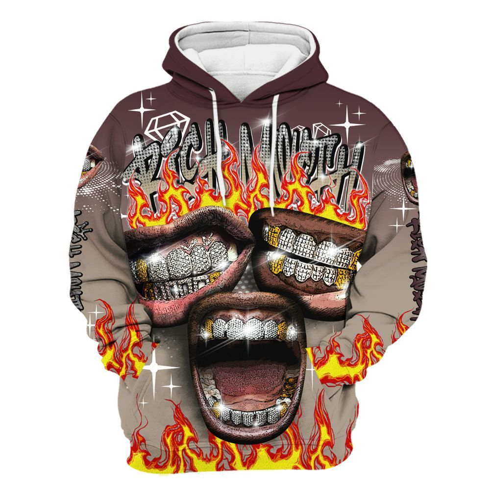 Hoodie To Match AMM Retro Phantom 4s - Rich Mouth Fire Rap Retro 90s All Over Print