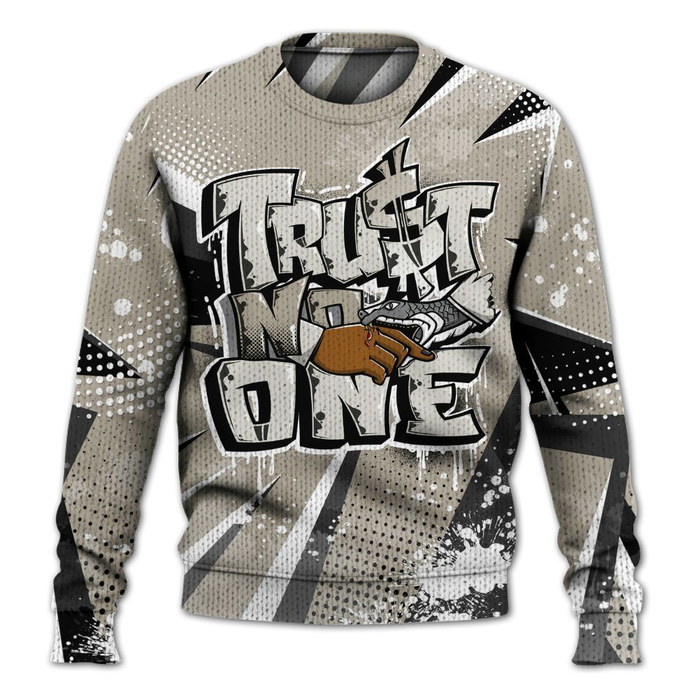 Knitted Sweater To Match RM Light Bone 4s - Poly Trust No One Dripping