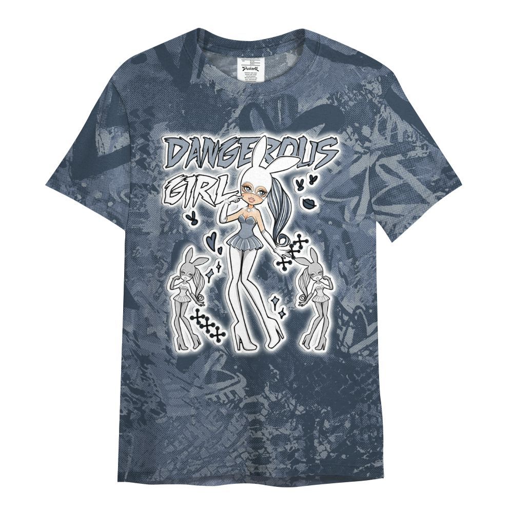 Shirt To Match Low Diffused Blue 11s - Dangerous.Girl Heart Grunge All Over Print
