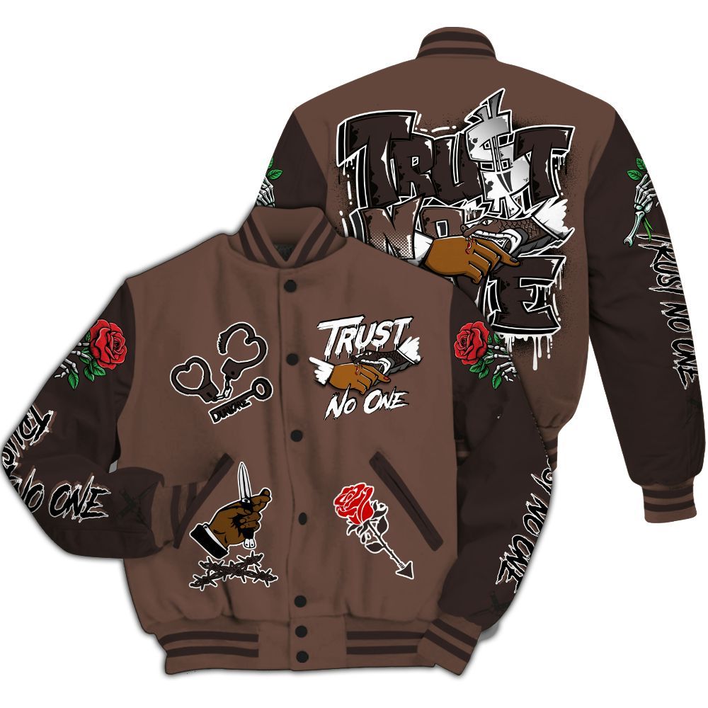 Varsity Jacket To Match Air Force 1 Low Escape - Trust No One Dripping All Over Print