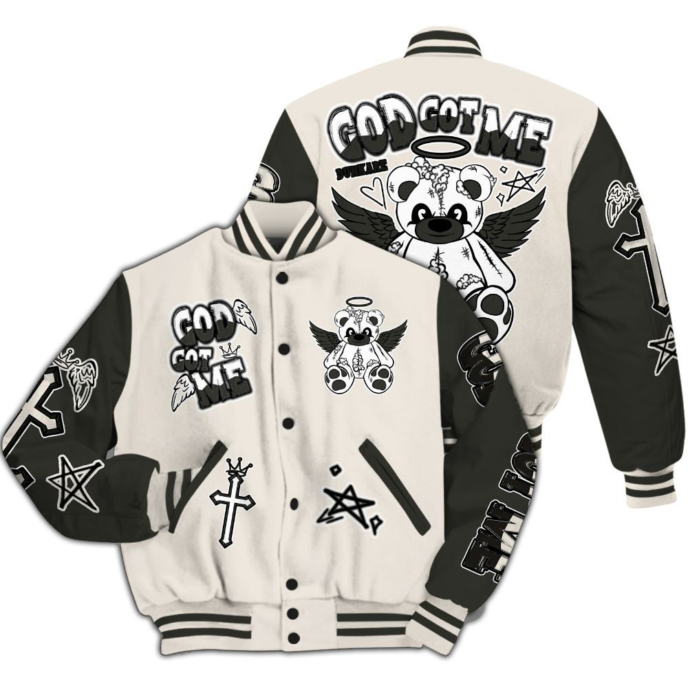 Varsity Jacket To Match Air Max Plus Moonlight Swarovski - Gods Guides Me Bear All Over Print
