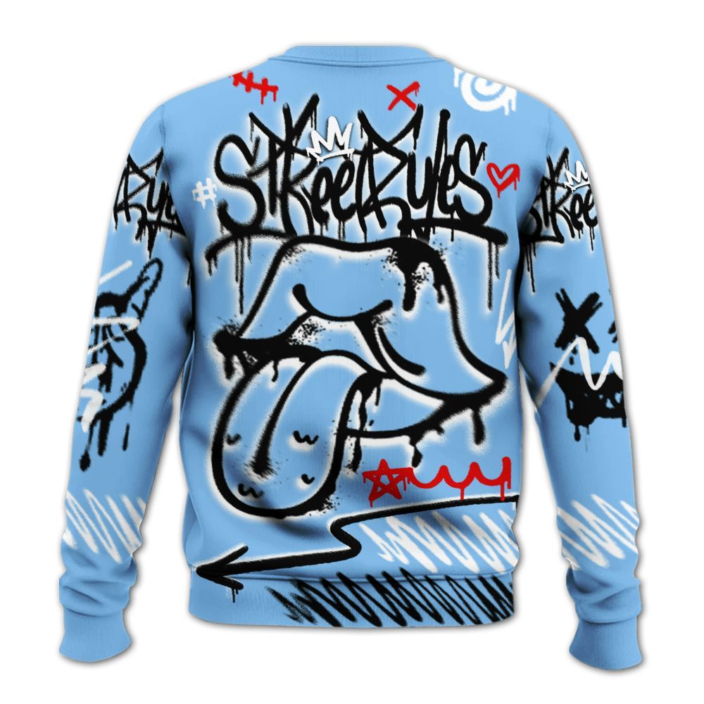 Sweatshirt To Match University Blue 5s - Break Rules Streetwear All Over Print