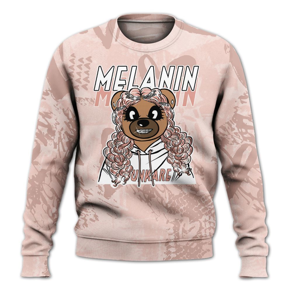Sweatshirt To Match Low Legend Pink 11s - Pigments Bear Heart Grunge All Over Print