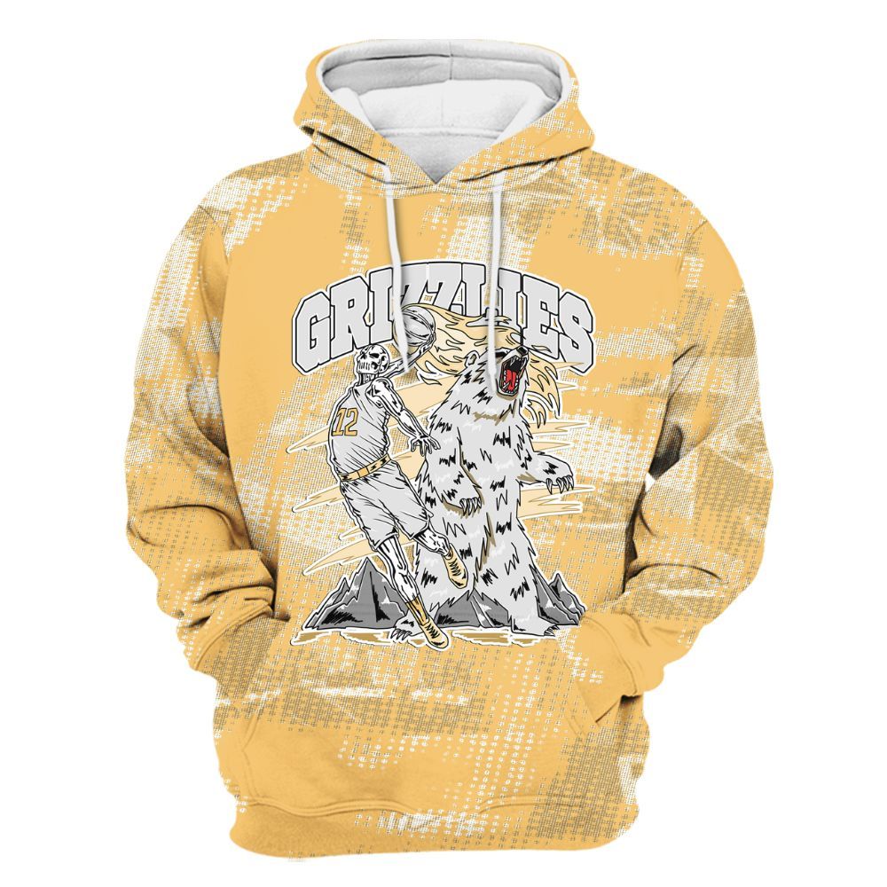 Hoodie To Match Craft Paris 6s - Grizzly Bear Skeleton Brown Sugar All Over Print
