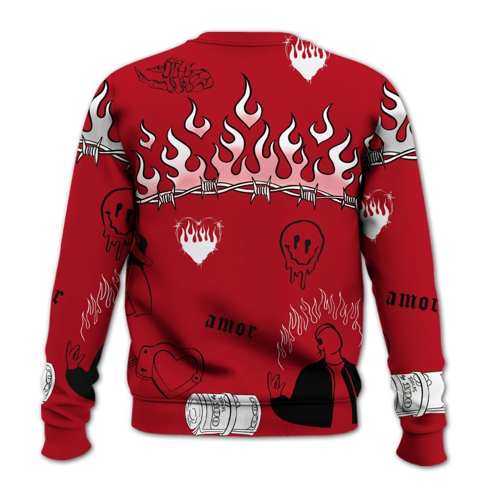 Sweatshirt To Match Bred Velvet 11s - Trust No One Streetwear All Over Print