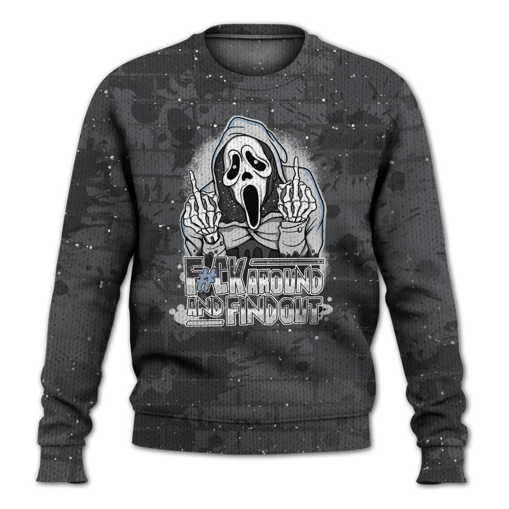 Knitted Sweater To Match Reverse Oreo 6s - F#CK And Find Out Graphic Halloween