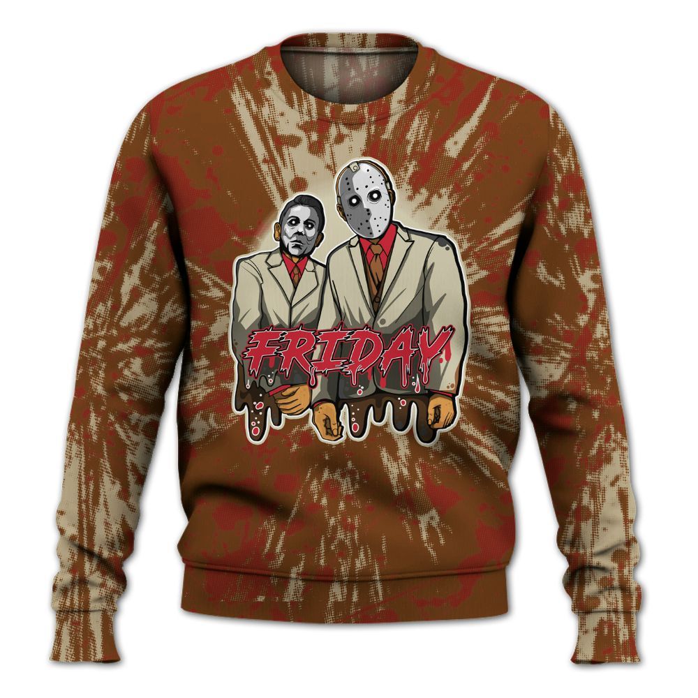 Sweatshirt To Match Archaeo Brown 5s - Friday Halloween Graphic Luxury All Over Print