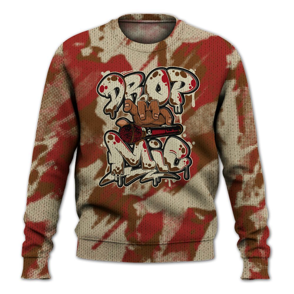 Knitted Sweater To Match Archaeo Brown 5s - Drop Mic Abstract