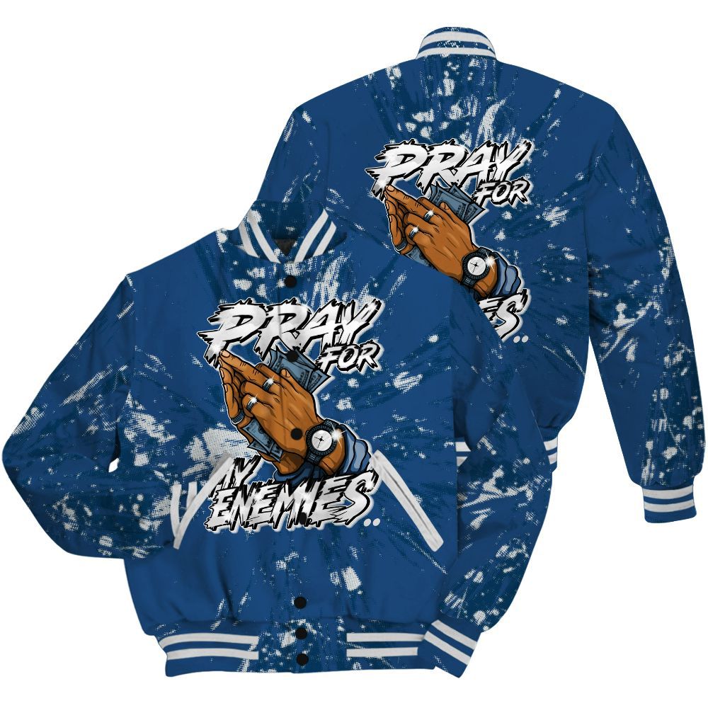 Varsity Jacket To Match High OG Midnight Navy 1s Shirt - Prayed For Enemies Graphic Luxury All Over Print