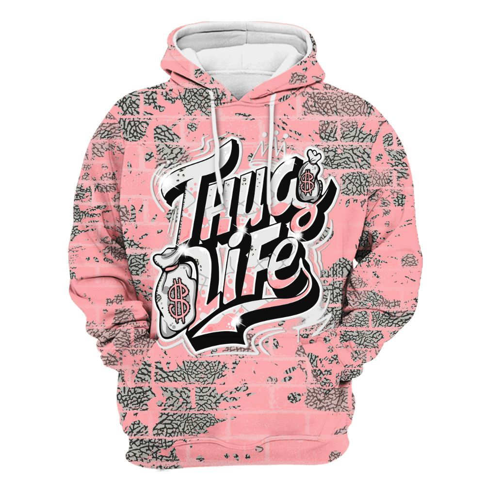 Hoodie To Match Retro Wings 3s - Free Thug Living Graphic Brick Art All Over Print