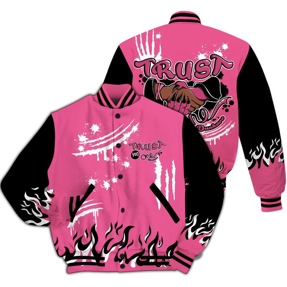 Varsity Jacket To Match Air Max SNDR Hyper Pink - Graphic Trust No One All Over Print