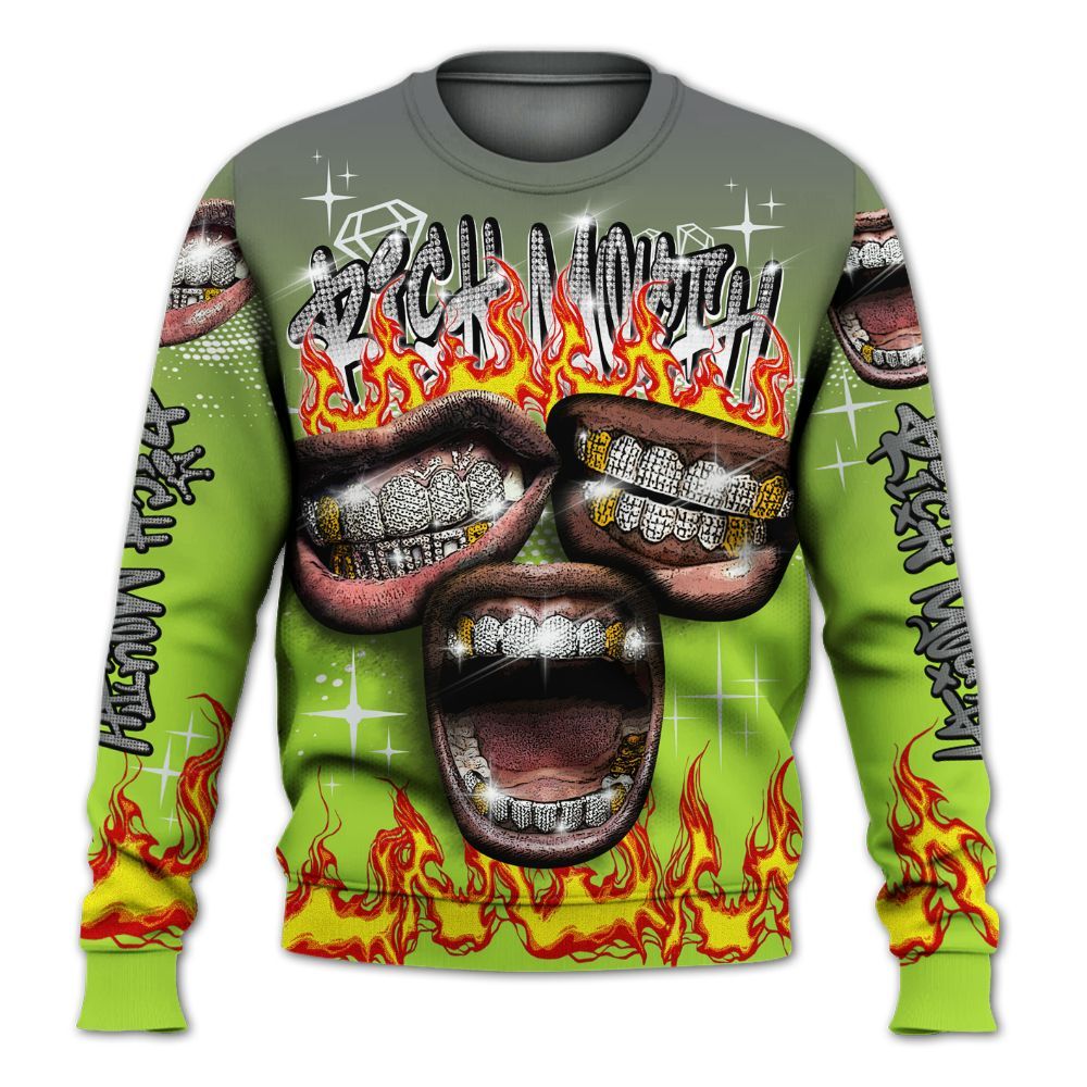 Sweatshirt To Match Air Max 95 Neon - Rich Mouth Fire Rap Retro 90s All Over Print