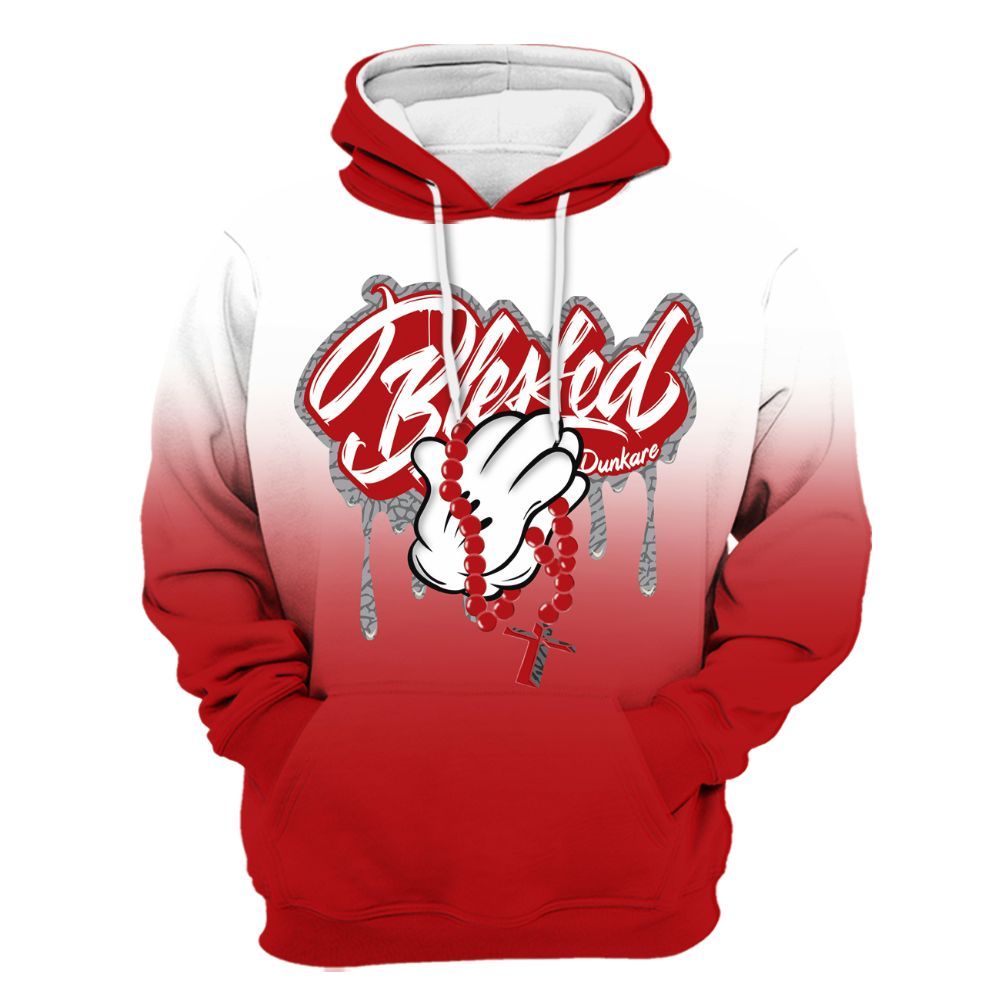 Hoodie To Match Cement Grey 3s - God Blessed Drip All Over Print