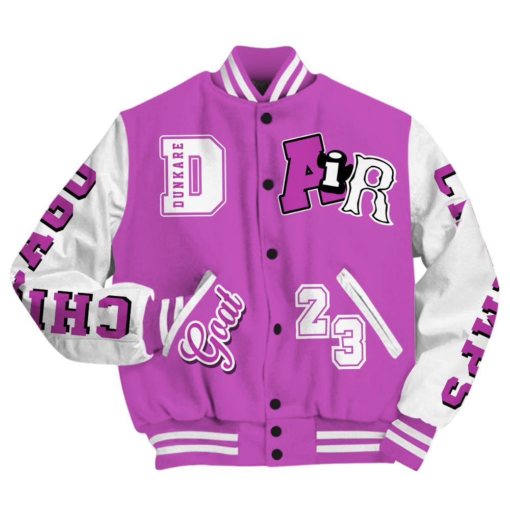 Varsity Jacket To Match Hyper Violet 4s - AIR Number 23 GOAT All Over Print