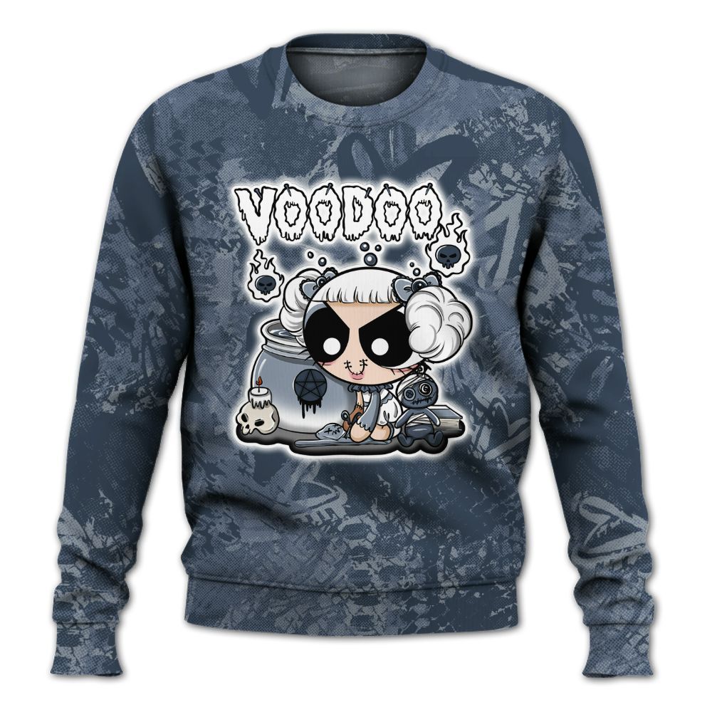 Sweatshirt To Match Low Diffused Blue 11s - Voodooz Heart Grunge All Over Print
