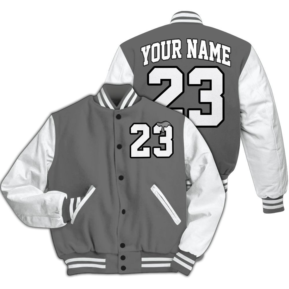 Varsity Jacket To Match Retro Stealth 12s - Custom Name Number 23 Drip All Over Print