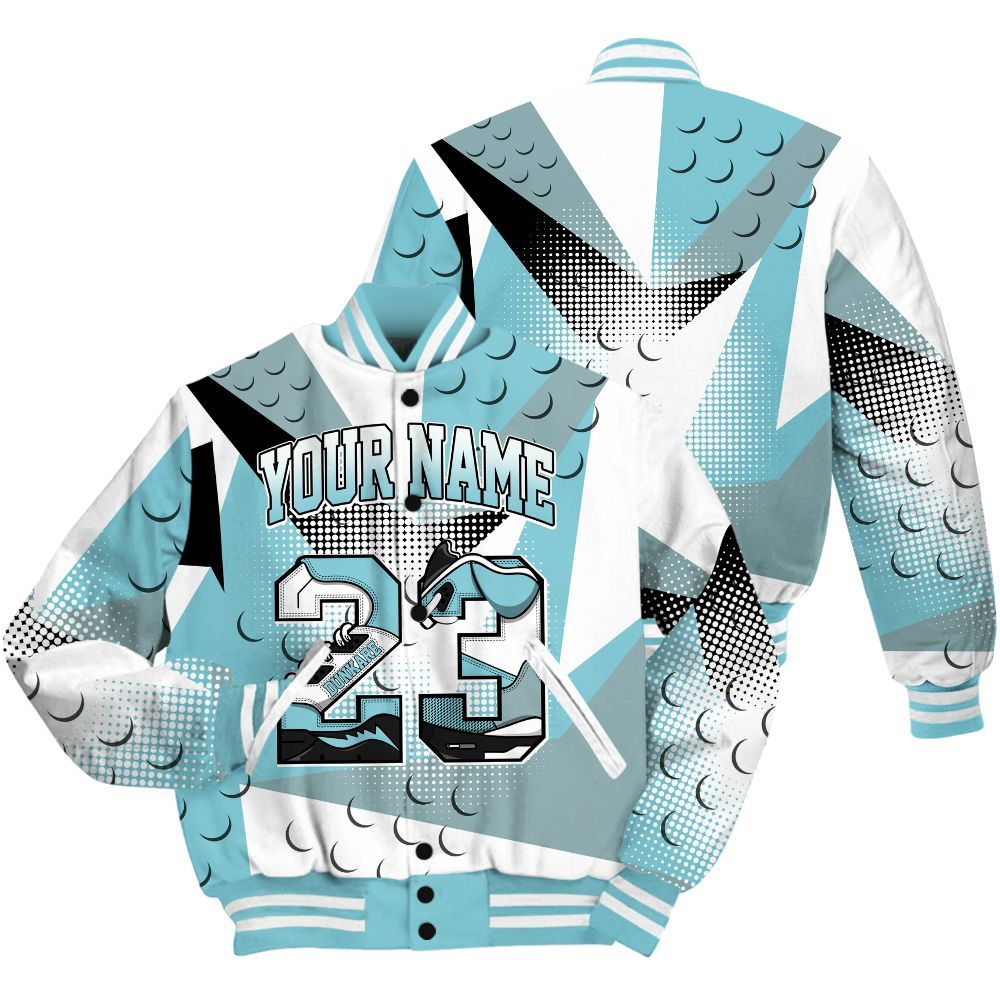 Varsity Jacket To Match Low Legend Blue 11s Shirt, Poly Custom Name Number 23 5s All Over Print