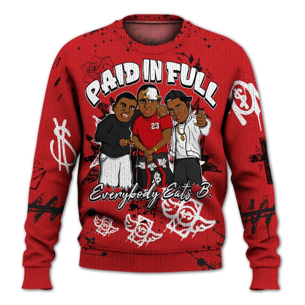 Sweater To Match Bloodline 12s - Everybody Paid In Full Crayon Graphic