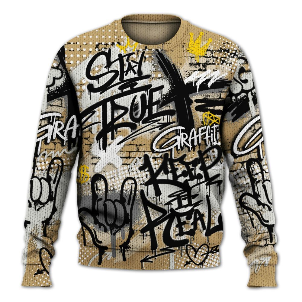 Knitted Sweater To Match Black LD 1000 - True It Real Graffiti Streetwear