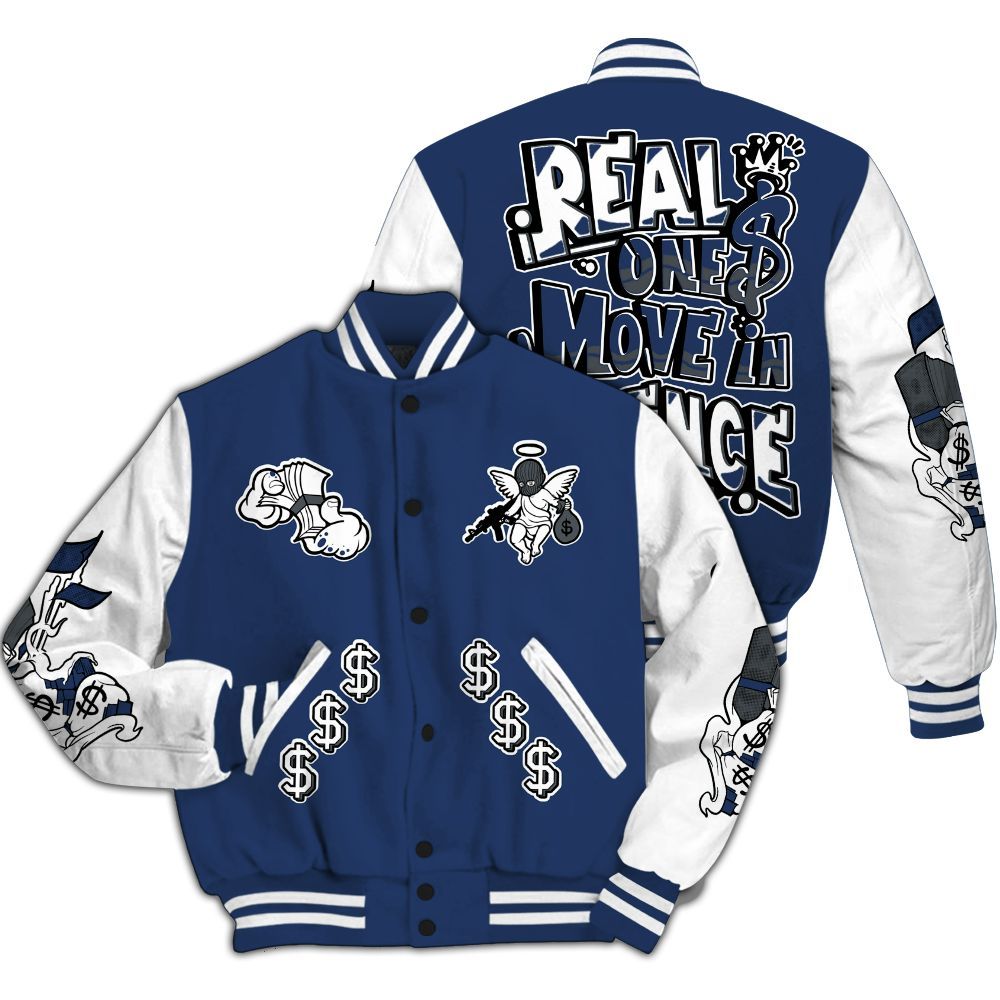 Varsity Jacket To Match Retro Flint 13s - Ones Move In Silence Graphic All Over Print
