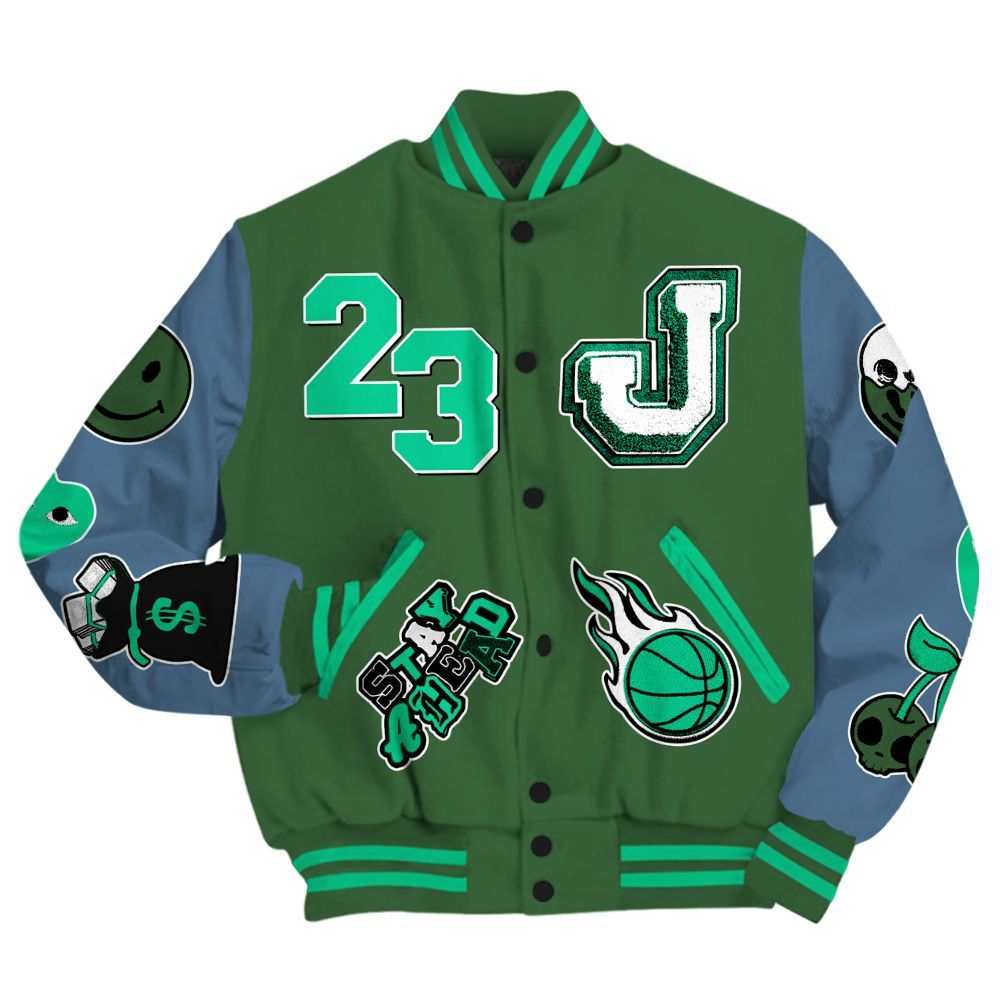 Varsity Jacket To Match Foamposite Pro Pine Green 2025 - Hustles Money Number 23 All Over Print