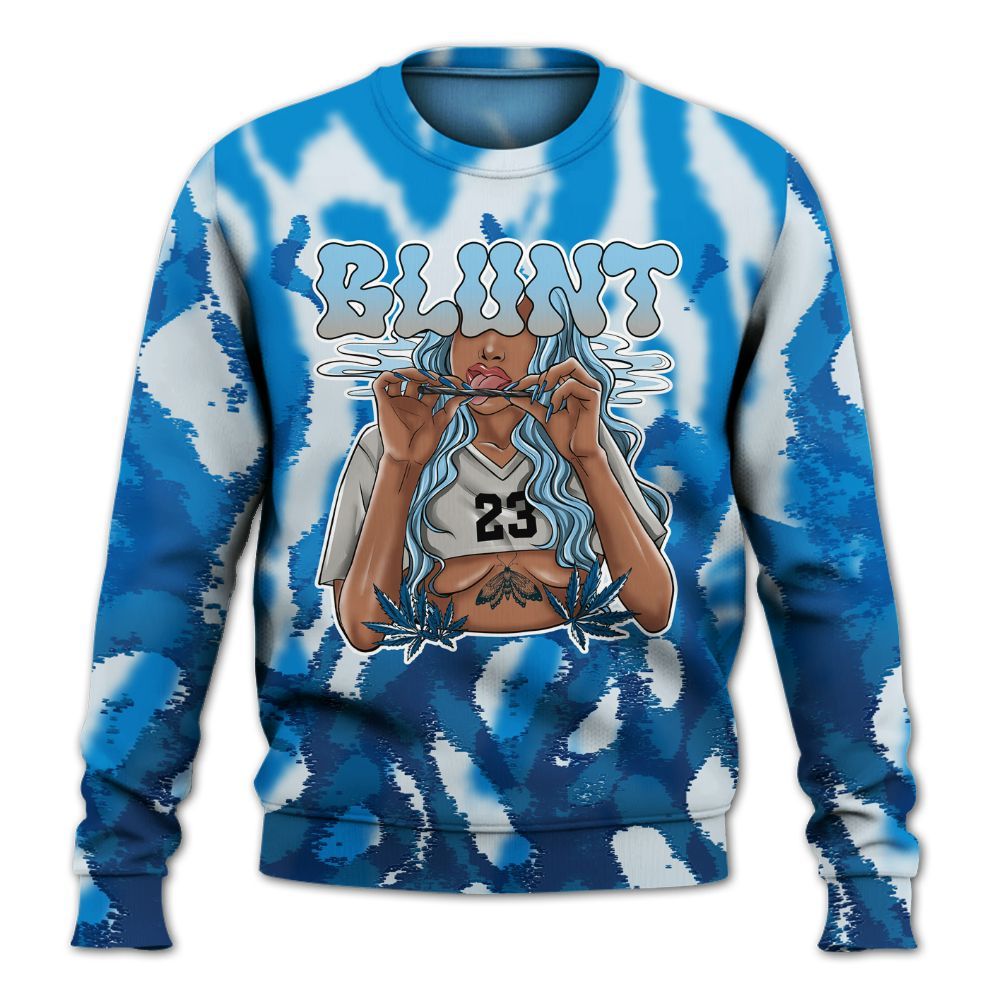 Sweatshirt To Match Industrial Blue 4s - Bluntz Burnz All Over Print