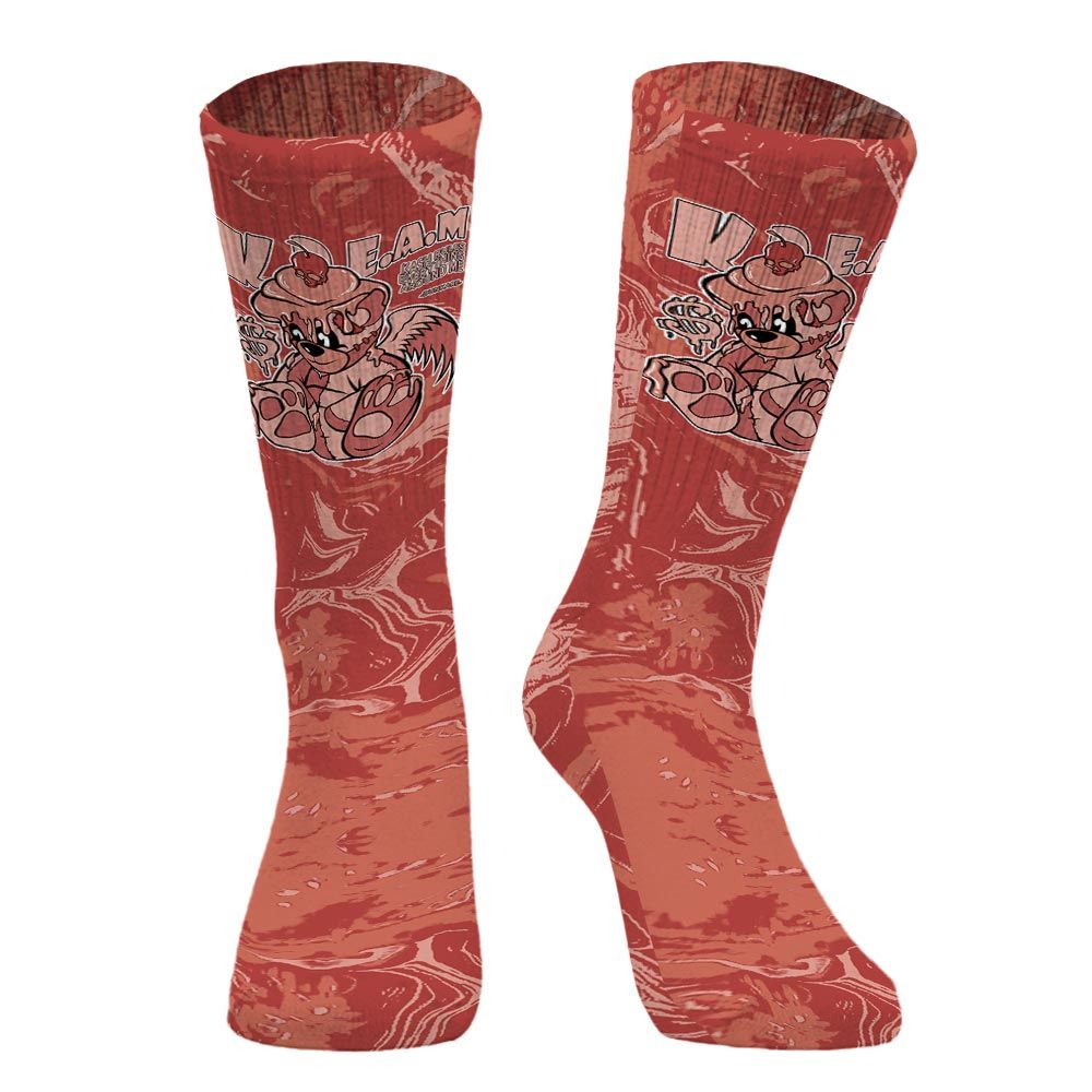 Sock To Match Dune Red 13s - Loot Bear Liquid