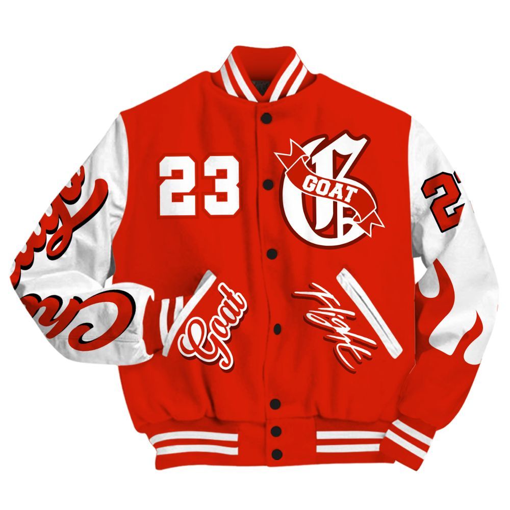 Varsity Jacket To Match Retro Cherry 11s - The G.O.A.T Flight Streetwear All Over Print