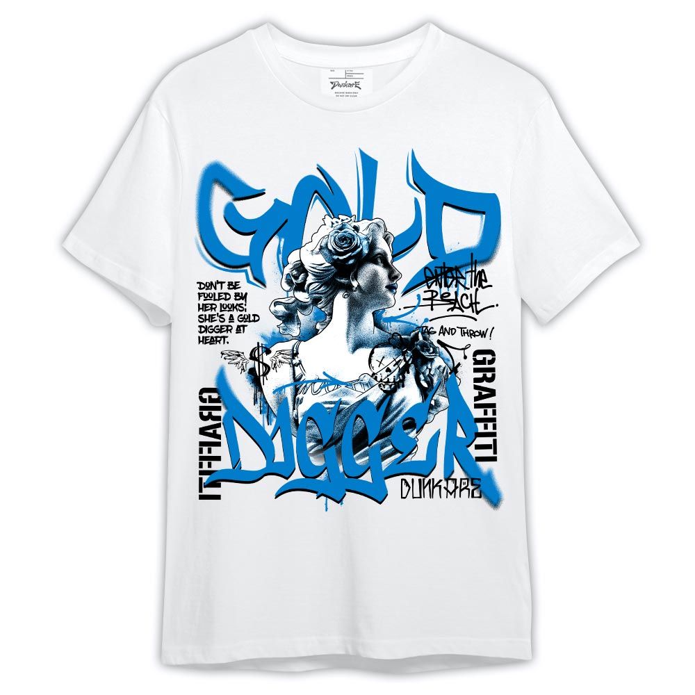 Shirt To Match Industrial Blue 4s - Graphic Gold Digger Shirt Military Blue 4s Outfit