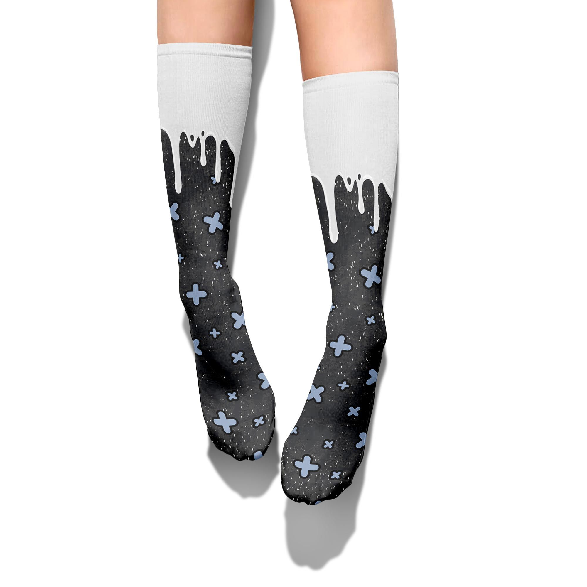 Sock To Match Reverse Black White 6s - Dripping Signs Graphic Unisex