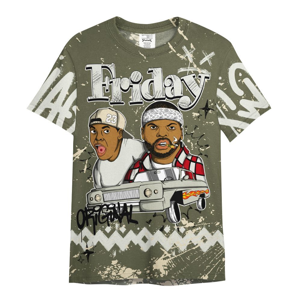 Shirt To Match Travis Scott Low OG Medium Olive 1s - Friday Sneaker Crayon All Over Print