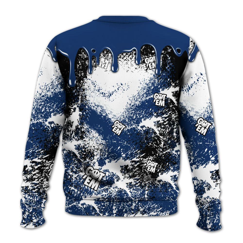 Sweatshirt To Match High OG Deep Royal Blue 1s - Dripping 23 Drip All Over Print