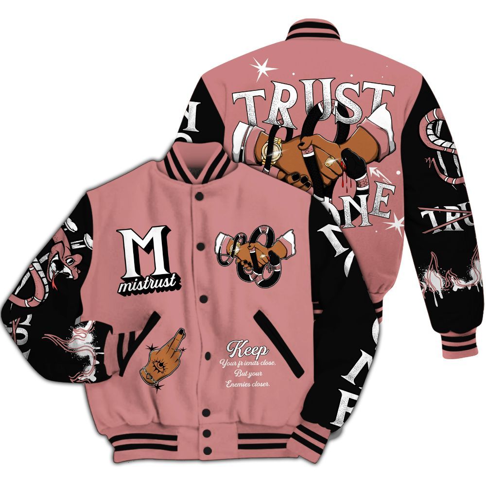 Varsity Jacket To Match Low OG Rust Pink 1s Shirt, Trust No One Snake-Bite Street Style All Over Print
