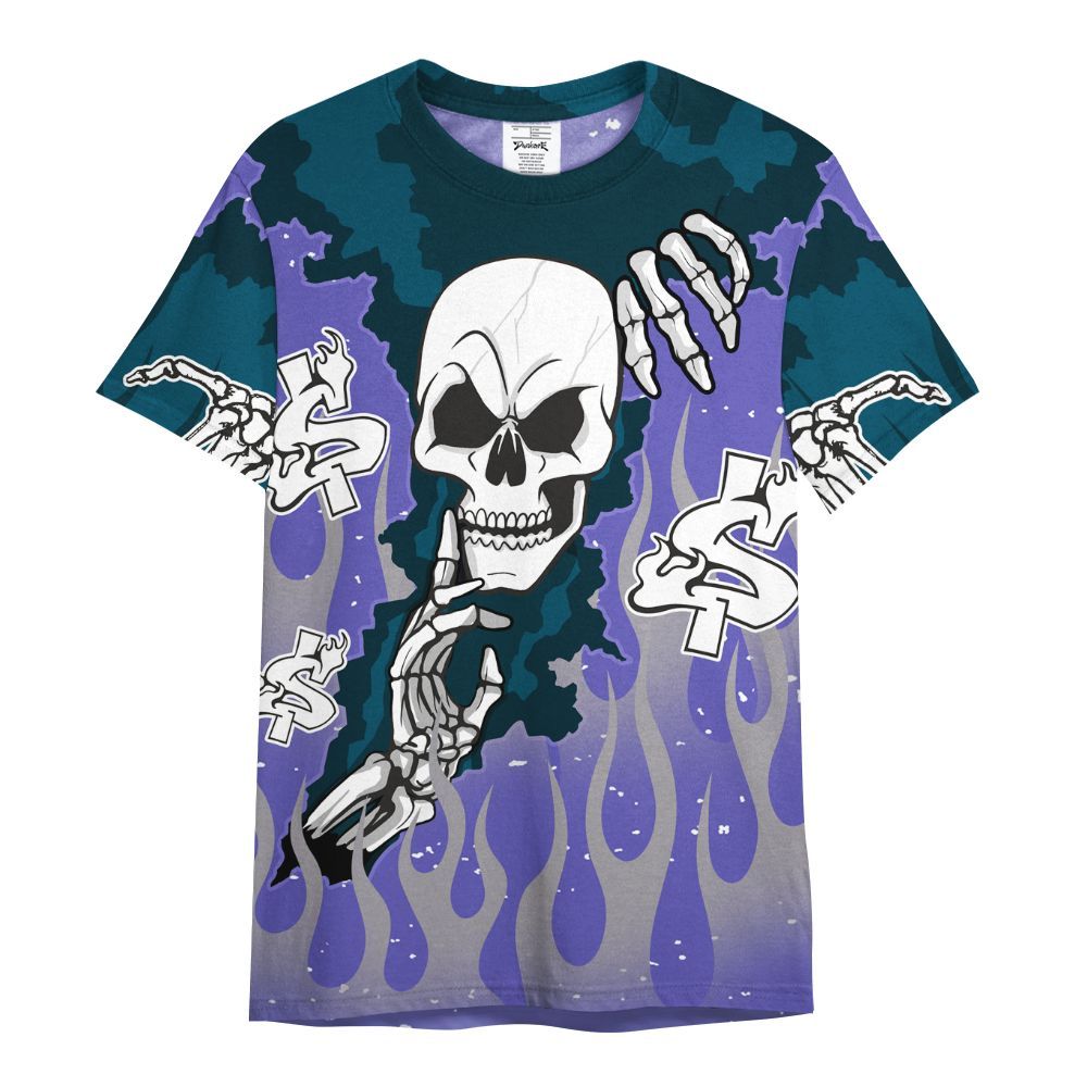 Shirt To Match Retro Aqua 8s - Ones Move In Silence Graphic Trapped All Over Print