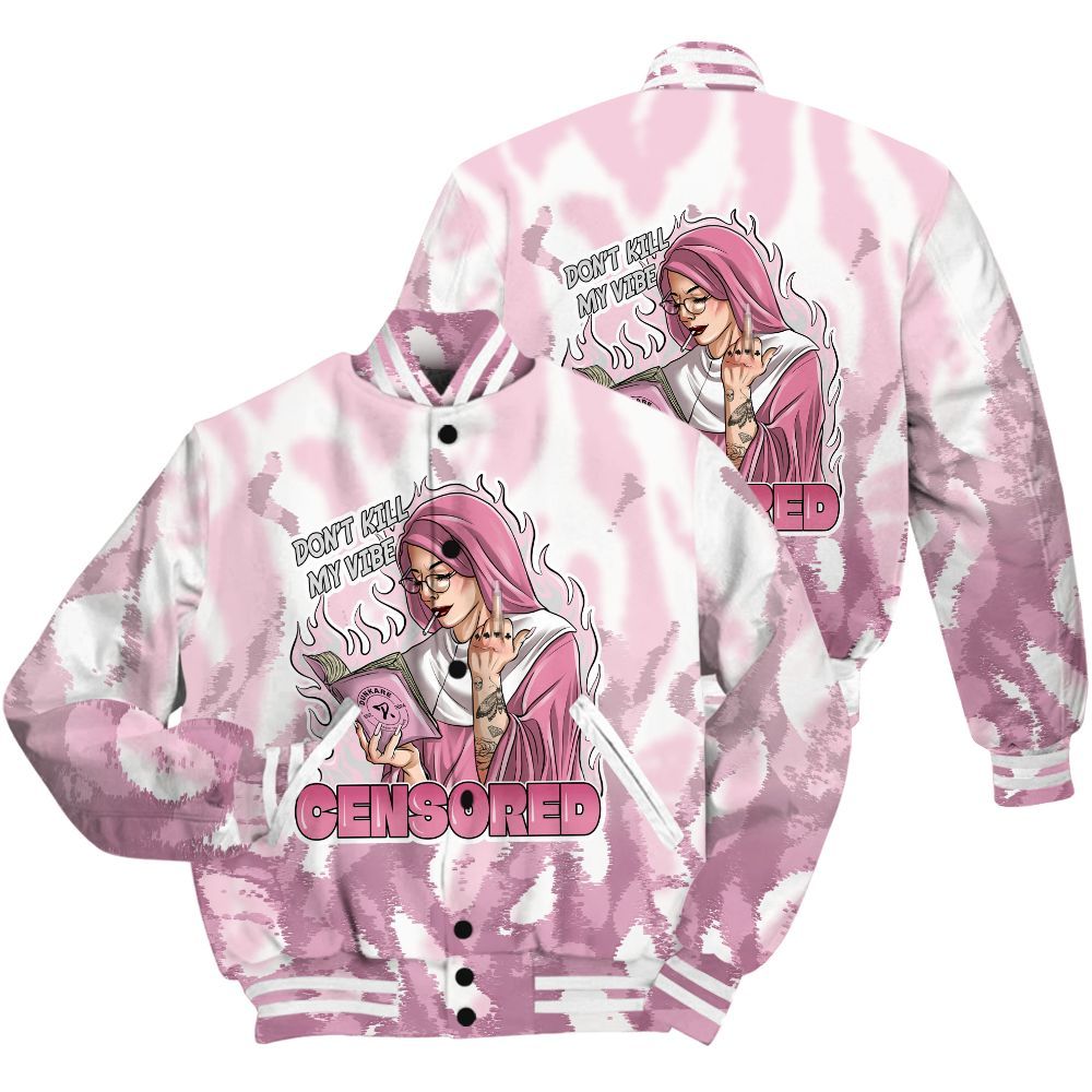 Varsity Jacket To Match Orchid 4s Shirt - Censoredz Burn All Over Print