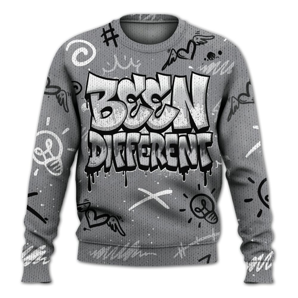 Sweater To Match Retro Wolf Grey 5s - Drip Been Di2ferent Graphic