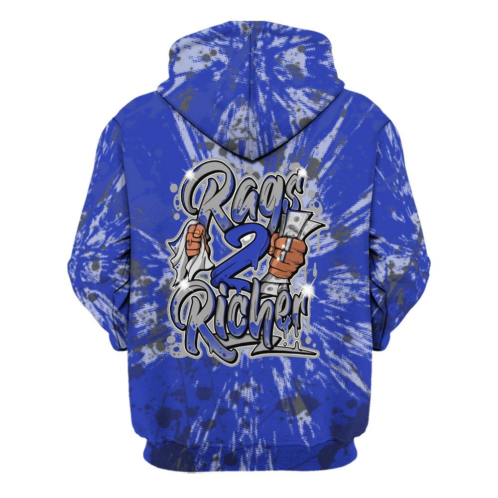 Hoodie To Match Air Max Plus Black Racer Blue - Rag 2 Rich Graphic Luxury All Over Print