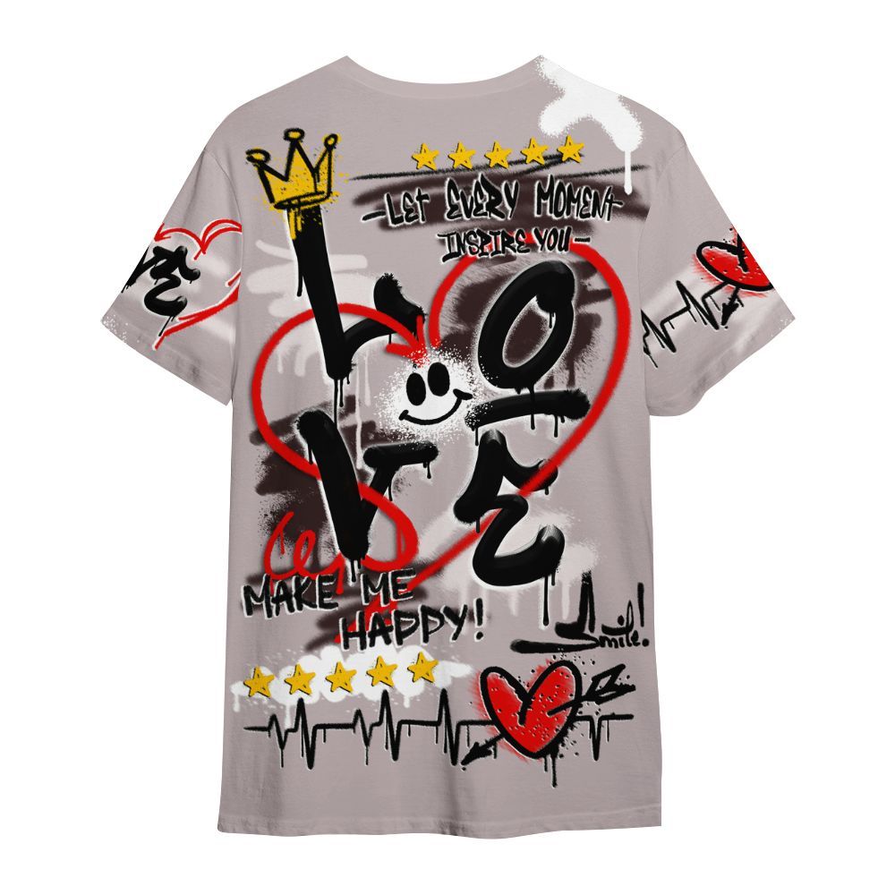 Shirt To Match AMM Air Smokey Mauve 6s - Happy Love Beats Graffiti Streetwear All Over Print