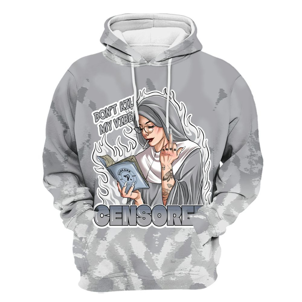 Hoodie To Match Low OG Wolf Grey 1s - Censoredz Burn All Over Print