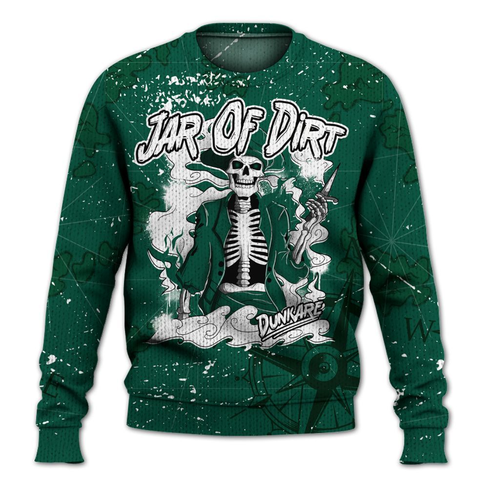 Knitted Sweater To Match Oxidized Green 4s - Skeleton Jar Of Dirt Retro