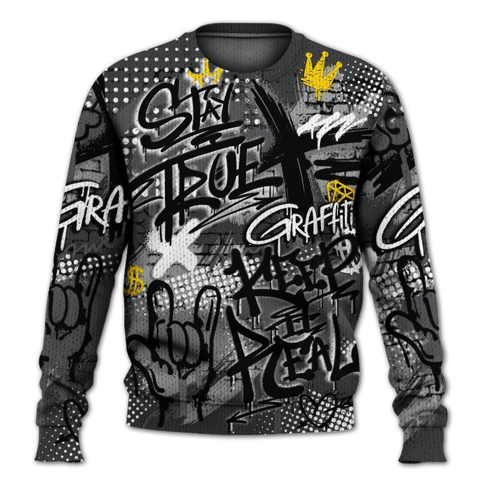 Knitted Sweater To Match White Thunder 4s - True It Real Graffiti Streetwear
