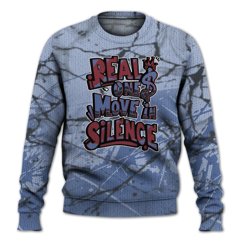 Knitted Sweater To Match Black Metallic 5s - Ones Move In Silence Graphic