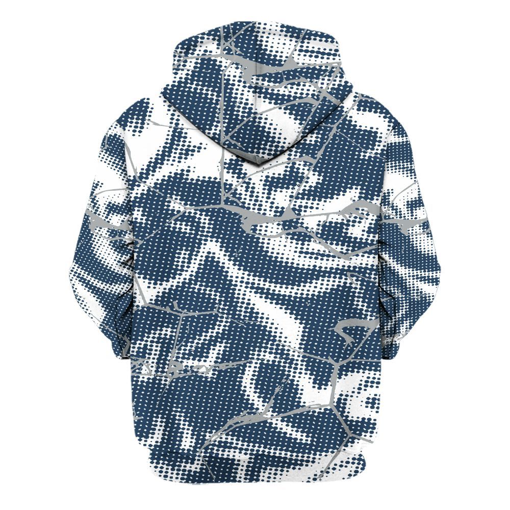 Hoodie To Match Retro French Blue 2025 12s - Dislike Us Crack All Over Print