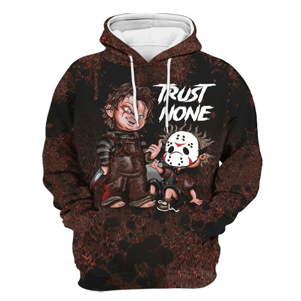 Hoodie To Match Air Force 1 Low Halloween Skull 2024 - Trust No One Scary All Over Print